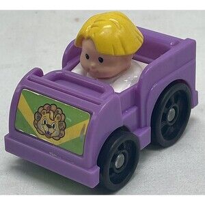 Fisher Price Little People WHEELIES EDDIE in PURPLE VEHICLE Lion Circus Zoo